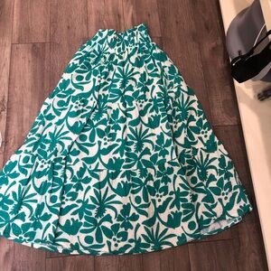 Marine Layer Teal and White A-Line Skirt